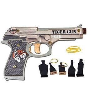 Rubber Band Pistol 9mm Beretta M9 Tiger Wooden Gun